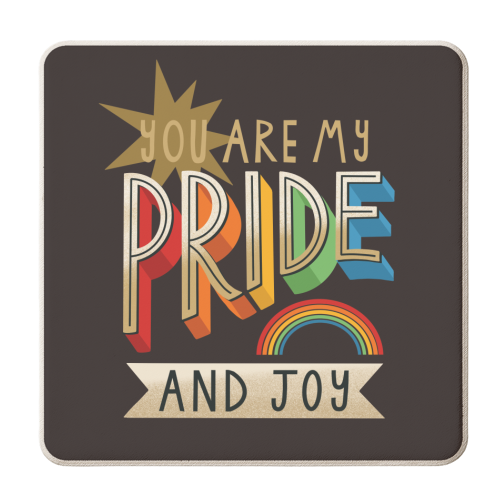 You are my Pride and Joy - personalised beer coaster by AbiGoLucky