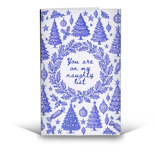 You are on my Naughty List - funny greeting card by Lilly Rose