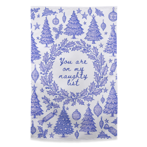 You are on my Naughty List - funny tea towel by Lilly Rose