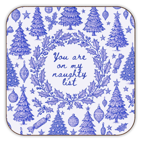 You are on my Naughty List - personalised beer coaster by Lilly Rose