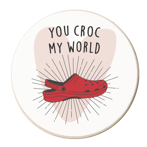 You Croc My World Print - personalised beer coaster by Kind of Simple Designs