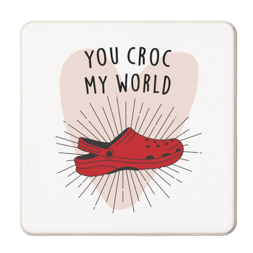 You Croc My World Print - personalised beer coaster by Kind of Simple Designs