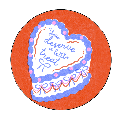 You Deserve a Little Treat Cake - Circle Sticker by Catalina Williams