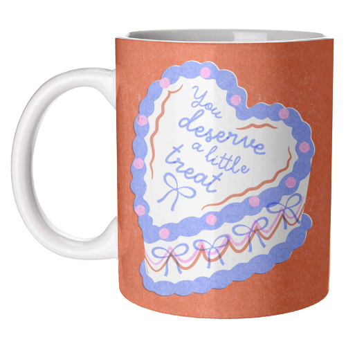 You Deserve a Little Treat Cake - unique mug by Catalina Williams
