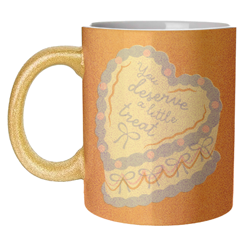 You Deserve a Little Treat Cake - unique mug by Catalina Williams