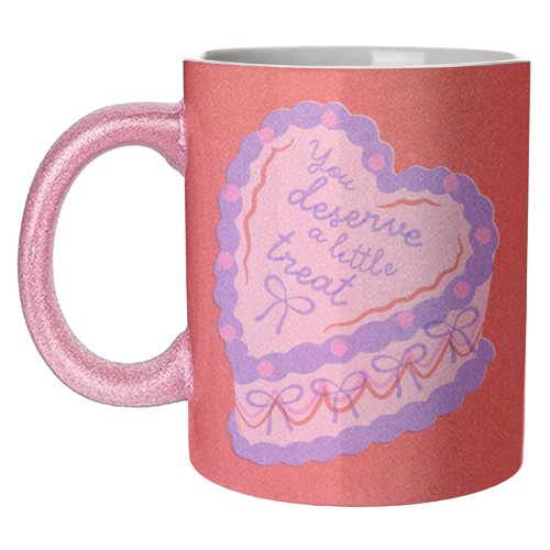 You Deserve a Little Treat Cake - unique mug by Catalina Williams