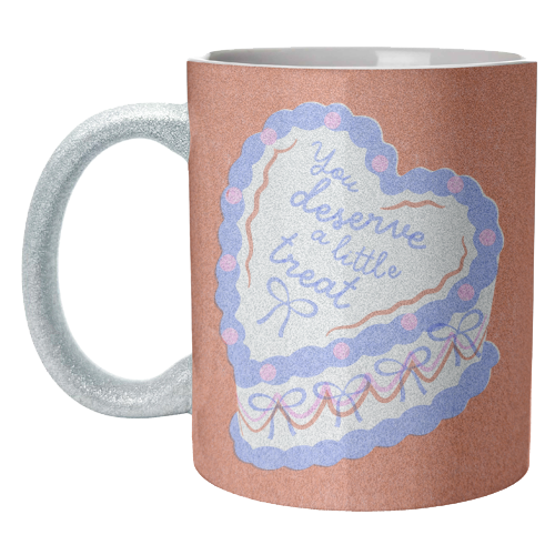 You Deserve a Little Treat Cake - unique mug by Catalina Williams