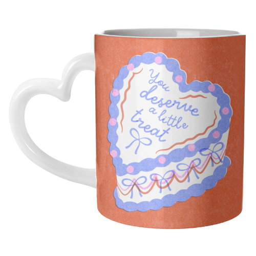 You Deserve a Little Treat Cake - unique mug by Catalina Williams