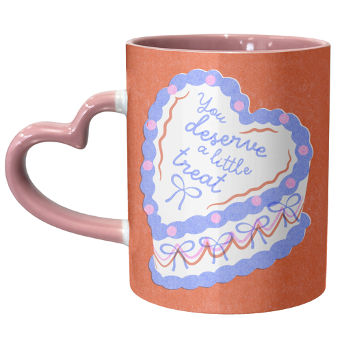 You Deserve a Little Treat Cake - unique mug by Catalina Williams