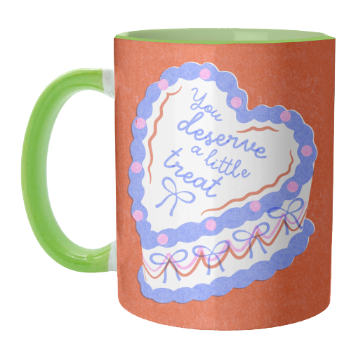 You Deserve a Little Treat Cake - unique mug by Catalina Williams
