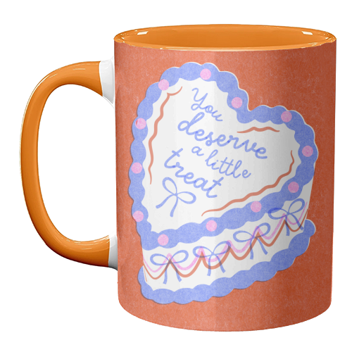 You Deserve a Little Treat Cake - unique mug by Catalina Williams
