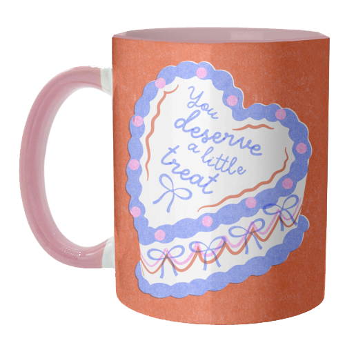 You Deserve a Little Treat Cake - unique mug by Catalina Williams