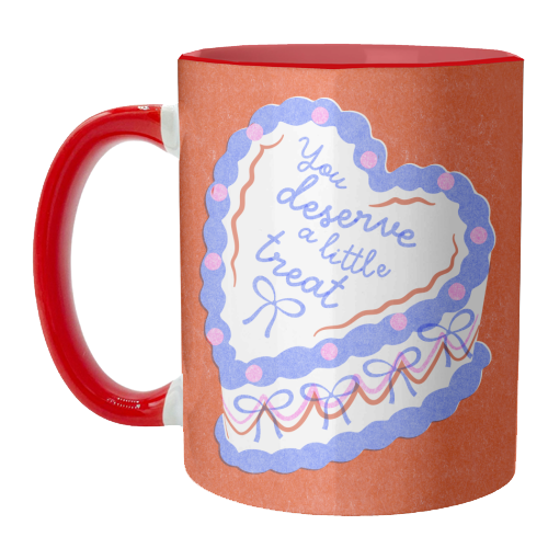 You Deserve a Little Treat Cake - unique mug by Catalina Williams