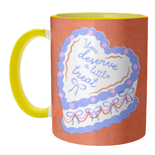 You Deserve a Little Treat Cake - unique mug by Catalina Williams