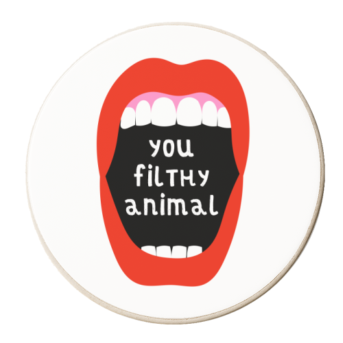 You Filthy Animal - personalised beer coaster by Adam Regester