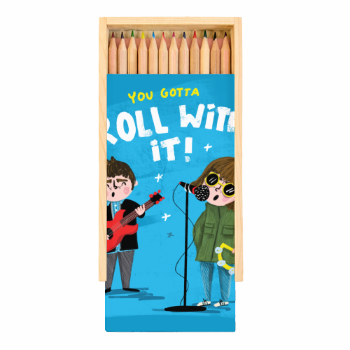 YOU GOTTA ROLL WITH IT - Coloured Pencils with Box by Nichola Cowdery