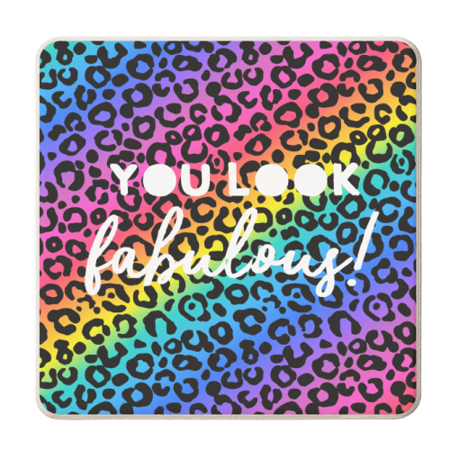 You Look Fabulous - personalised beer coaster by Colour Pop Prints