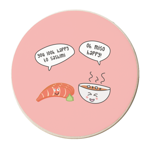 You Look Happy To Sashimi - personalised beer coaster by Laura Lonsdale