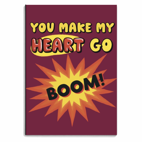 You make my heart go boom - personalised A4, A5, A6 notebook by Giddy Kipper