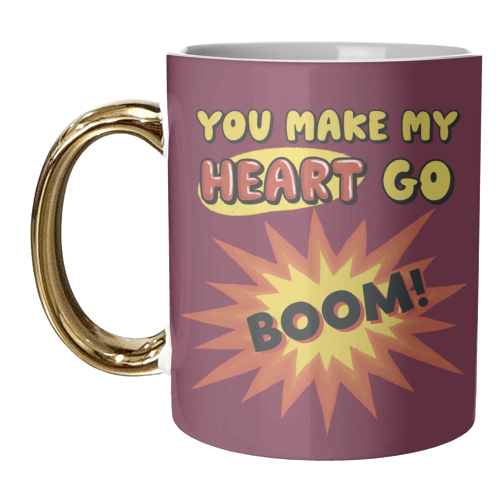 You make my heart go boom - unique mug by Giddy Kipper