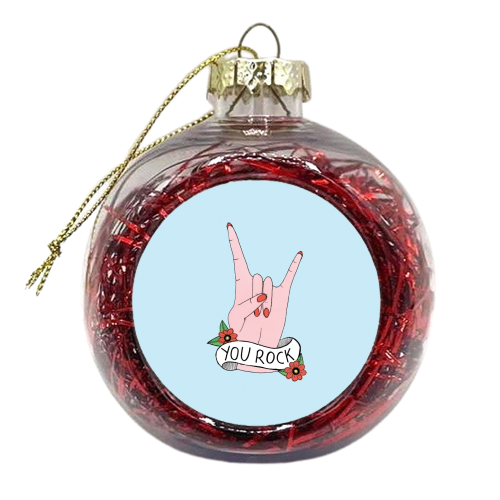 You Rock - xmas bauble by Yazmin Brooks