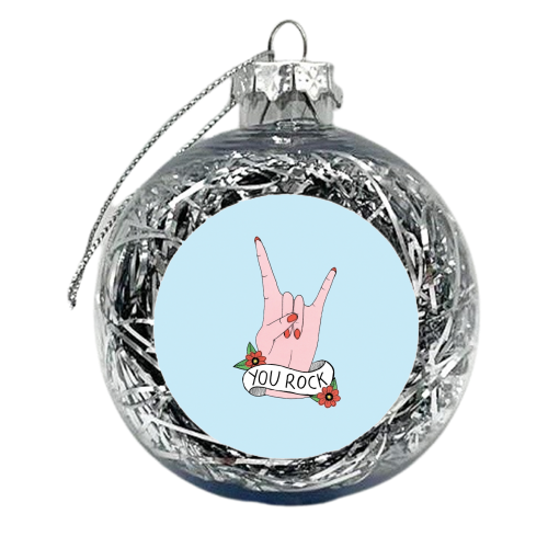 You Rock - xmas bauble by Yazmin Brooks