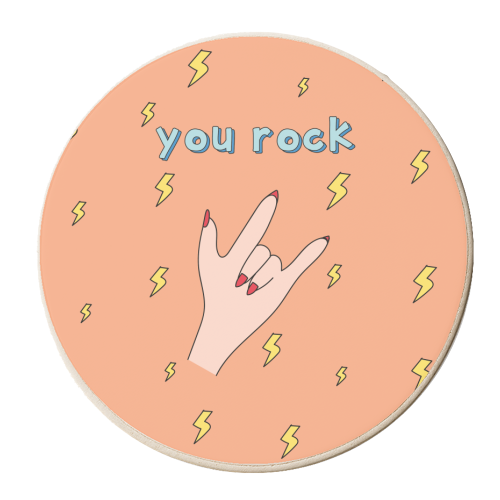 You Rock - personalised beer coaster by Laura Lonsdale
