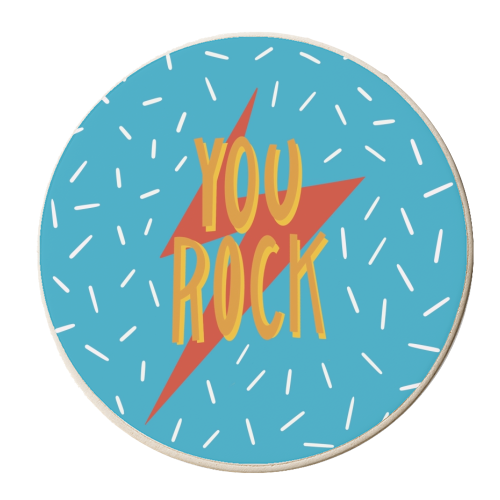 You Rock - personalised beer coaster by Stonefoxes