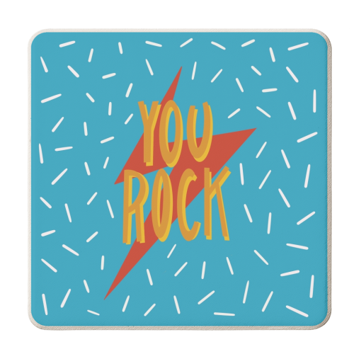 You Rock - personalised beer coaster by Stonefoxes