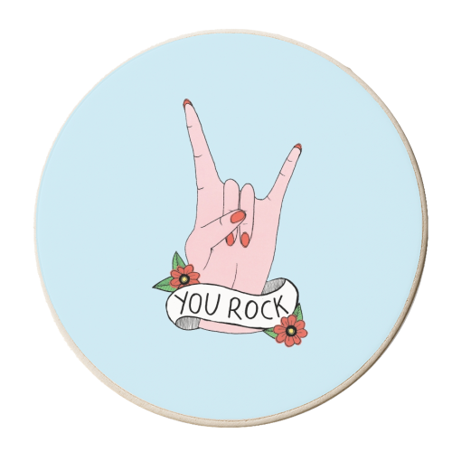 You Rock - personalised beer coaster by Yazmin Brooks