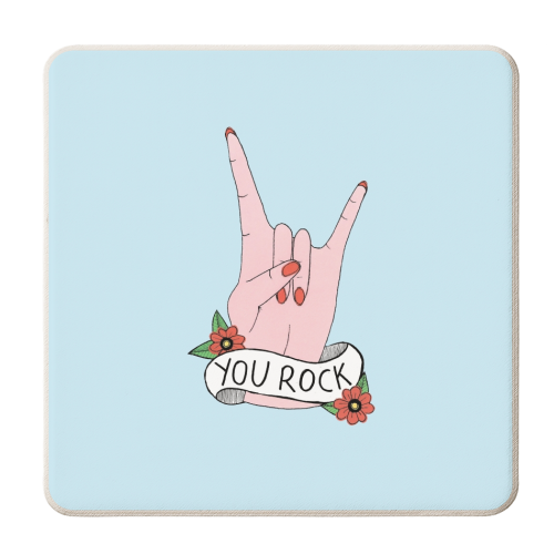 You Rock - personalised beer coaster by Yazmin Brooks