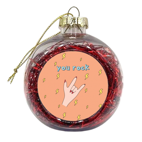 You Rock - xmas bauble by Laura Lonsdale