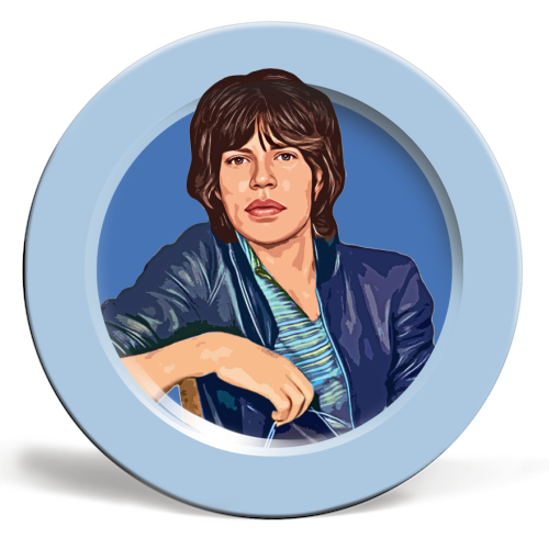 Young Mick - ceramic dinner plate by DOLLY WOLFE