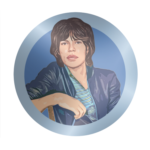 Young Mick - Circle Sticker by DOLLY WOLFE