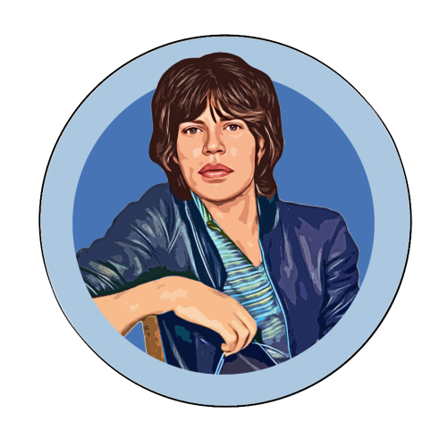 Young Mick - Circle Sticker by DOLLY WOLFE