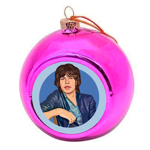 Young Mick - colourful christmas bauble by DOLLY WOLFE