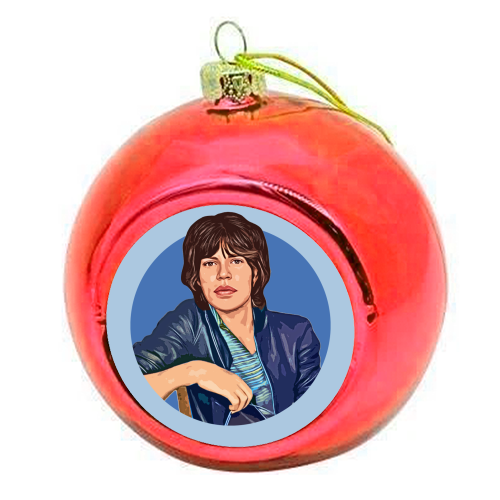 Young Mick - colourful christmas bauble by DOLLY WOLFE