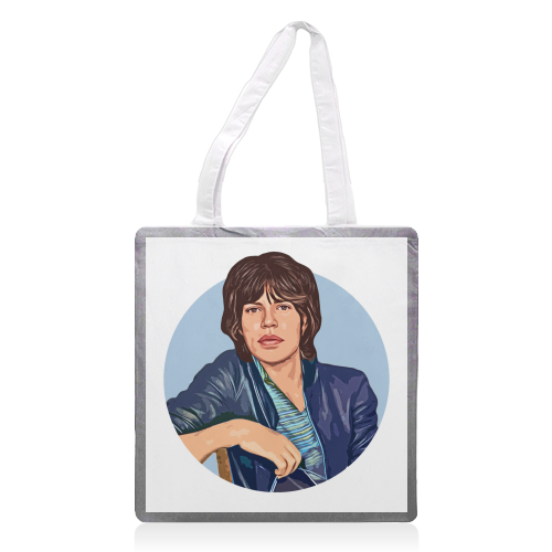 Young Mick - printed canvas tote bag by DOLLY WOLFE