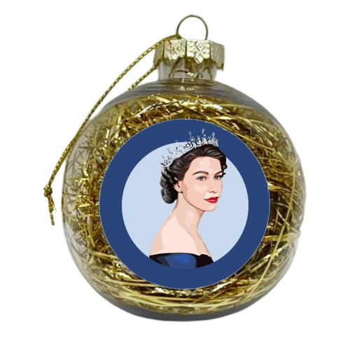 Young Queen Elizabeth II - xmas bauble by DOLLY WOLFE