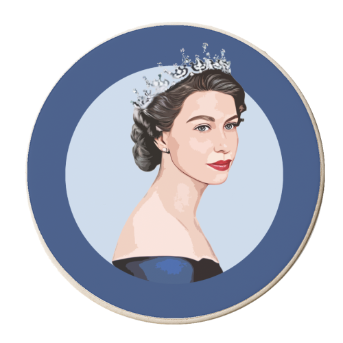 Young Queen Elizabeth II - personalised beer coaster by DOLLY WOLFE