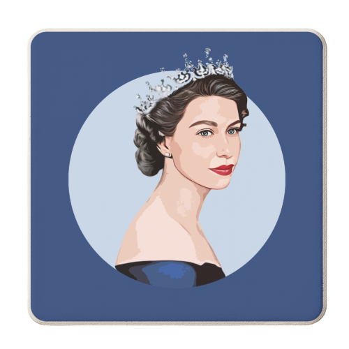 Young Queen Elizabeth II - personalised beer coaster by DOLLY WOLFE
