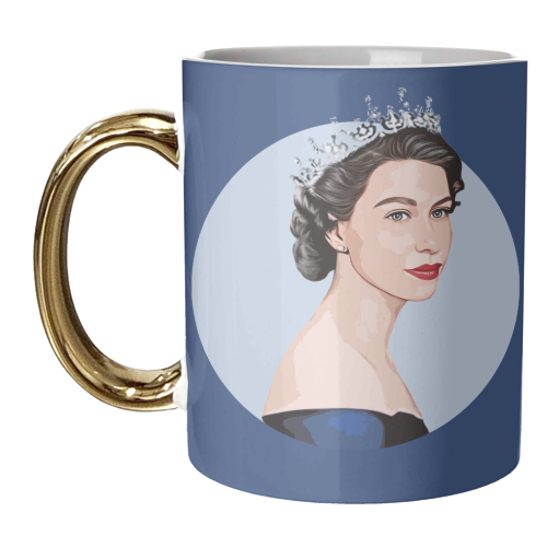 Young Queen Elizabeth II - unique mug by DOLLY WOLFE