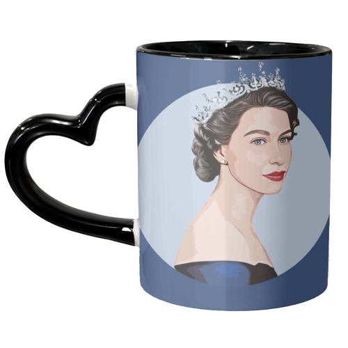 Young Queen Elizabeth II - unique mug by DOLLY WOLFE