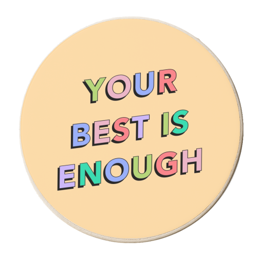 Your best is enough - personalised beer coaster by The Girl Next Draw