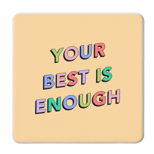 Your best is enough - personalised beer coaster by The Girl Next Draw