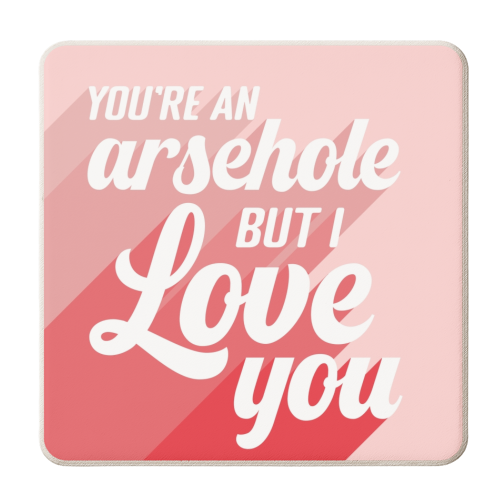 You're an arsehole print - personalised beer coaster by The Girl Next Draw