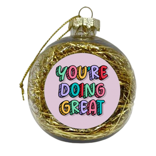 You're doing great rainbow typography - xmas bauble by The Girl Next Draw