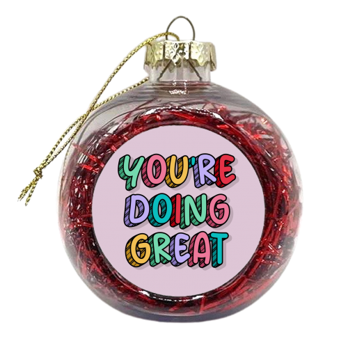 You're doing great rainbow typography - xmas bauble by The Girl Next Draw