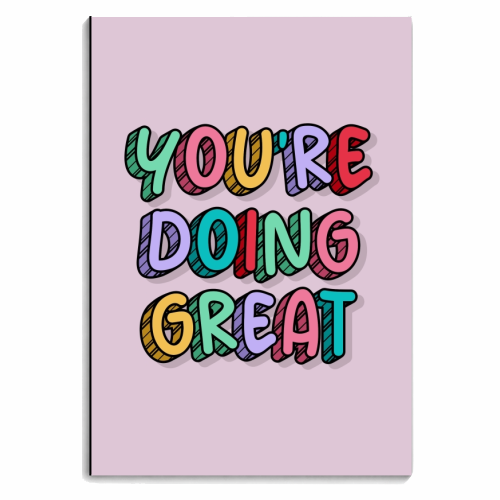 You're doing great rainbow typography - personalised A4, A5, A6 notebook by The Girl Next Draw