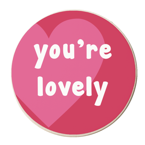 You're Lovely - personalised beer coaster by Card and Cake